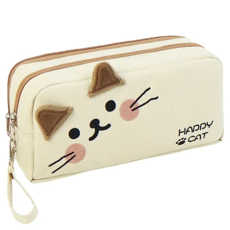 Kawaii Cat Pencil Case for School - Large Capacity & Versatile-Pencil Case-White Cat-8-Colydia