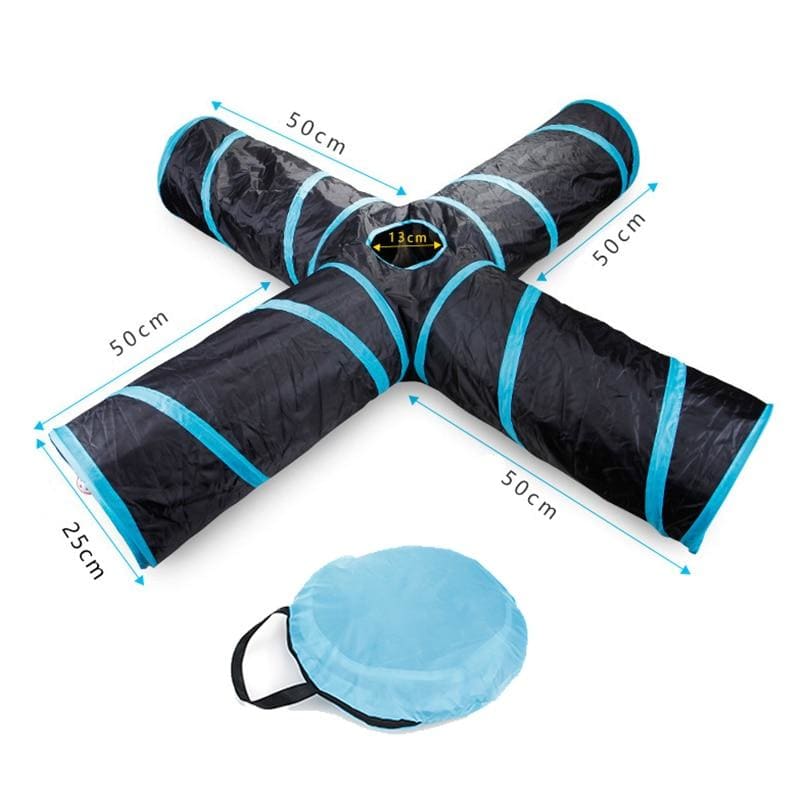 Interactive Cat Tunnel 5-Way with Play Ball and Central Opening-Interactive Cat Tunnel-4 branches-5-Colydia