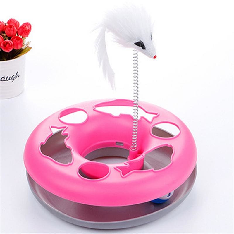 Interactive Cat Tunnel Toy with Sound Ball and Mouse Hideout-Interactive Cat Toy-Pink-13-Colydia