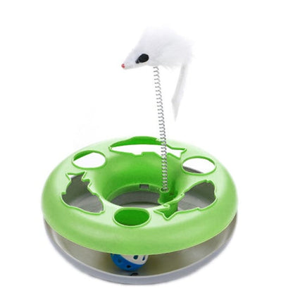 Interactive Cat Tunnel Toy with Sound Ball and Mouse Hideout-Interactive Cat Toy-Green-12-Colydia