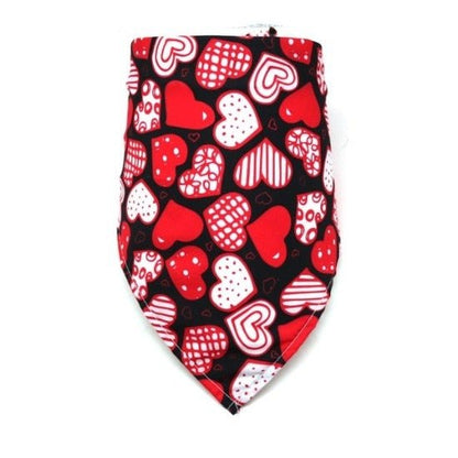 Pet Valentine's Bandana for Cats & Small Dogs - Polyester, Small to Medium-Pet Accessory-black-red-S-4-Colydia