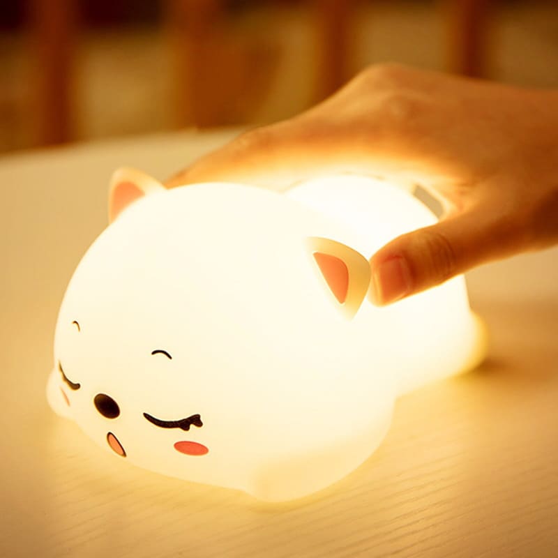 Silicone Cat Night Light with Remote, 16 Colors, USB Rechargeable-Night Light-Remote Control-4-Colydia