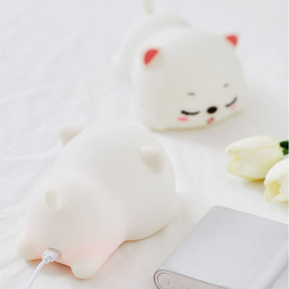 Silicone Cat Night Light with Remote, 16 Colors, USB Rechargeable-Night Light-Remote Control-3-Colydia