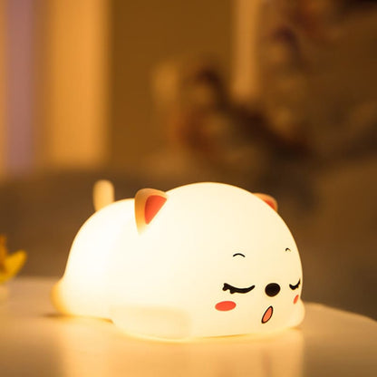 Silicone Cat Night Light with Remote, 16 Colors, USB Rechargeable-Night Light-Remote Control-5-Colydia