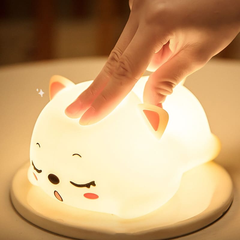 Silicone Cat Night Light with Remote, 16 Colors, USB Rechargeable-Night Light-Remote Control-2-Colydia