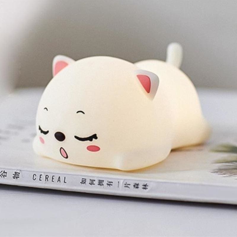 Silicone Cat Night Light with Remote, 16 Colors, USB Rechargeable-Night Light-Remote Control-6-Colydia