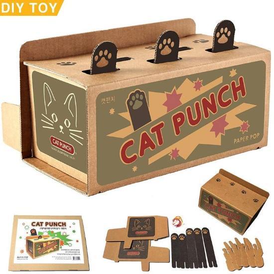 Interactive Kraft Cardboard Whack-A-Paw Cat Teasing Punch Toy-Cat Toy-3-Colydia