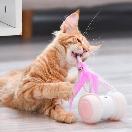 USB Rechargeable Interactive Cat Toy with Remote & LED Wheels-Interactive Cat Toy-Pink-6-Colydia