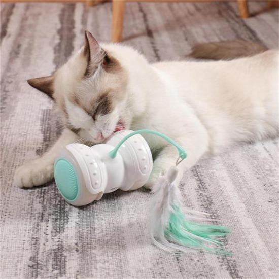 USB Rechargeable Interactive Cat Toy with Remote & LED Wheels-Interactive Cat Toy-Green-3-Colydia