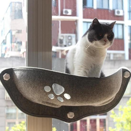 Pet Window Lounger with Suction Cups - Coral Fleece Bed 15kg Capacity-Pet Window Lounger-1-Colydia